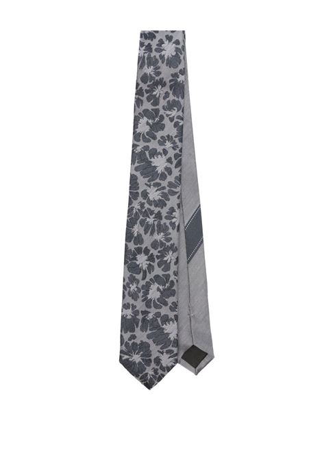 Grey printed silk tie Dries Van Noten - men DRIES VAN NOTEN | 2510216001901510